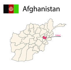 Afghanistan map. Vector illustration.