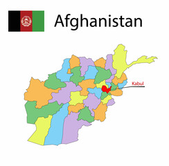 Afghanistan map. Vector illustration.