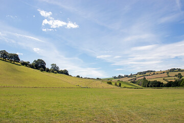 Fototapeta na wymiar Landscape of Wales in the summertime sunshine.