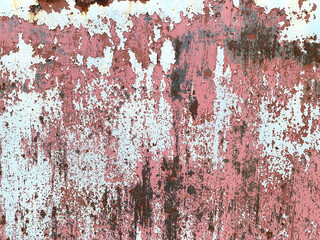 Surface and Texture of Crack Steel Material, color peeling over time by weathered 