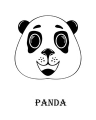 Panda, graphic drawing, on a white background, character,