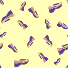Seamless pattern with modern sneakers. Background with shoes for active lifestyle in doodle style.