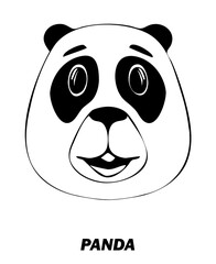 Panda, graphic drawing, on a white background, character,