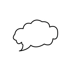 Vector talking cloud or frame. Cloud with place for text in line style. Bubble speech cloud, great design for any purposes. Sticker design.Vector illustration with thought cloud for text.