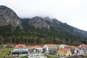 Fototapeta na wymiar blick auf alpen in hohenschwangau, bayern, deutschland
