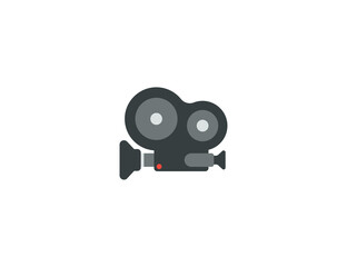 Movie Camera Vector Isolated Emoticon. Movie Camera Icon