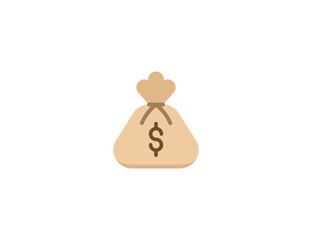 Money Bag Vector Isolated Emoticon. Money Bag Icon