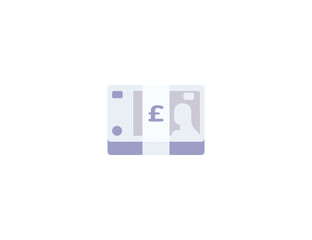 Pound Banknote Vector Isolated Emoticon. Sterling Pound Banknote Icon
