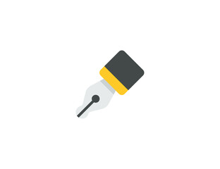Fountain pen vector isolated icon. Emoji illustration. Ink pen vector emoticon
