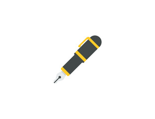 Fountain Pen Vector Isolated Emoticon. Black Nib Icon