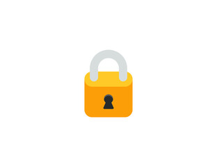 Locked Vector Isolated Emoticon. Closed Lock Emoji Icon