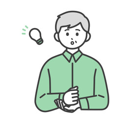 高齢男性のポジティブな表情のイラスト素材