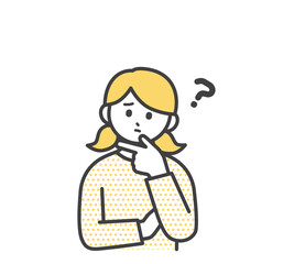 女の子のネガティブな表情のイラスト素材