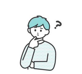 男の子のネガティブな表情のイラスト素材