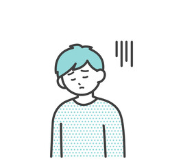 男の子のネガティブな表情のイラスト素材