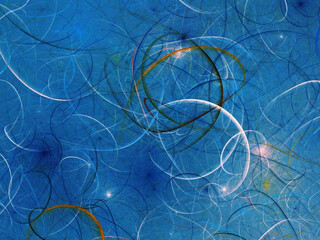 blue abstract fractal background 3d rendering illustration