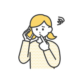 女の子がスマートフォンで連絡するイラスト素材