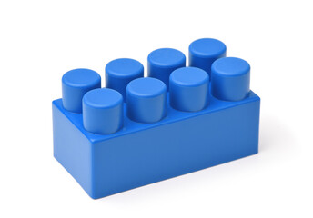 Single blue plastic toy brick