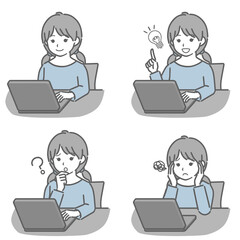 パソコンを操作する女の子