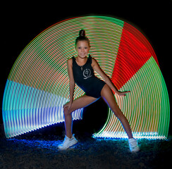 girl in a swimsuit, lightpainting 