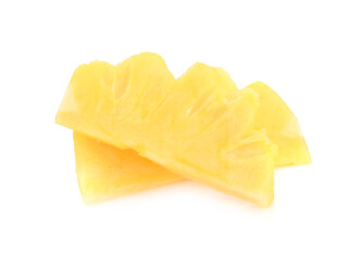 pineapple slice on white background.