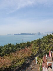 Ocean View in the morning from Dalmaji Hill, Busan, South Korea