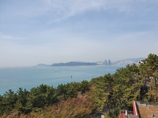 Ocean View in the morning from Dalmaji Hill, Busan, South Korea