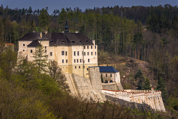 Side view of the historic castle of Czech Sternberg, Czech Republic
