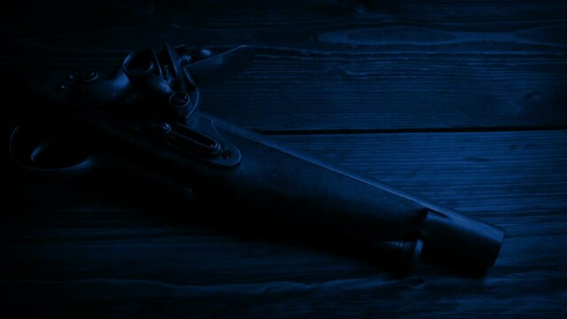 Pirate Gun On Table At Night