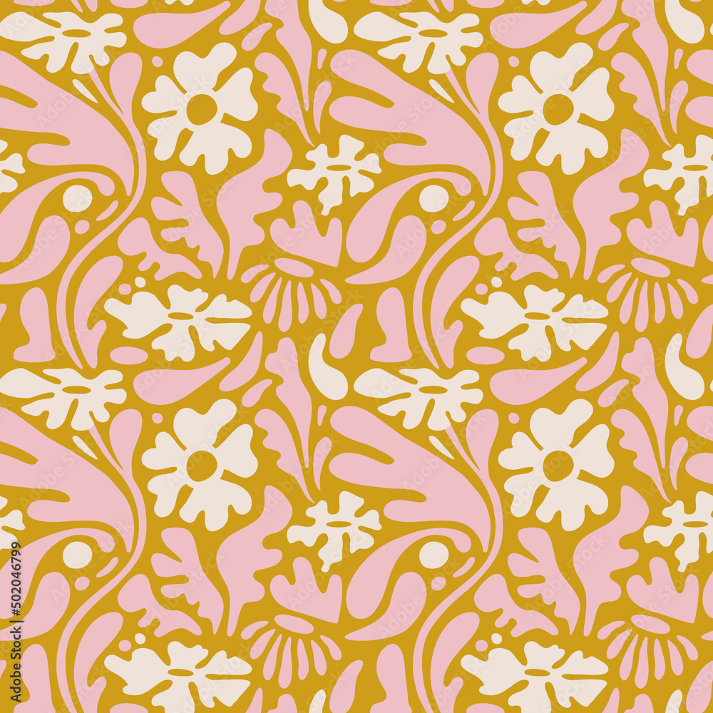 Aufkleber Vector illustration in simple linear style - design templates - hippie style  seamless pattern