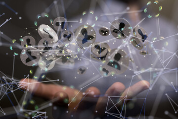 Concept of Network, internet communication. 3d illustration