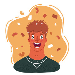 Vector illustration of Man with dollar signs in his eyes