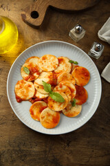 Pasta with homemade tomato sauce