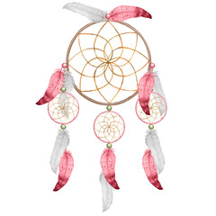 Obraz premium Watercolor boho native dreamcatcher