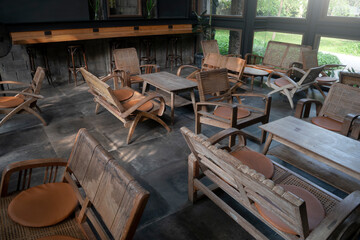 Vintage corner in coffee shop.