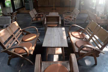 Vintage corner in coffee shop.