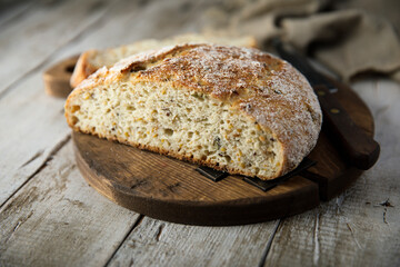 Healthy artisan bread on a table