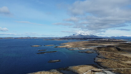 flying over parts of the famous archipelago in nordland in early spring