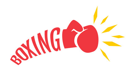 Vector vintage logo for a boxing with glove.