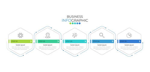 Infographic Timeline template can be used for workflow layout, diagram, number options, web design. Infographic business concept with 5 option, parts, steps or processes. Abstract background.
