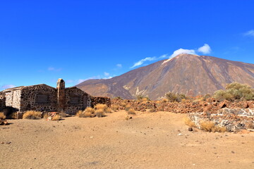 former sanatorium in the canadas of tenerife, in the national parkland teide volcano