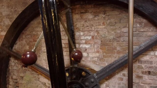 An atmospheric engine, used to power a cotton mill. Detail of regulator.