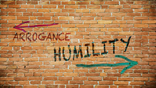 Street Sign To Humility Versus Arrogance