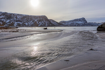 Seascape at Uttakleiv in Lofoten Islands. Norway.