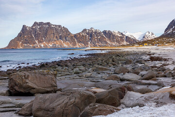 Seascape at Uttakleiv in Lofoten Islands. Norway.