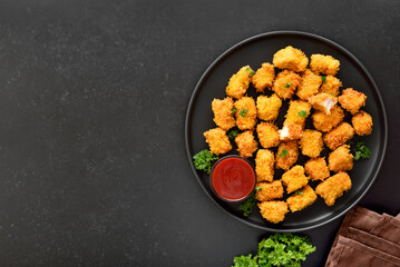 Homemade crispy fried chicken nuggets
