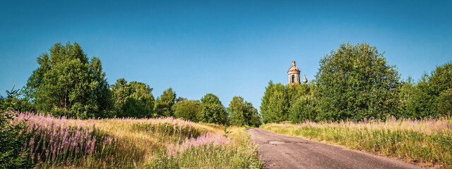 abandoned orthodox church landscape