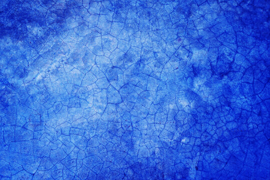 Blue grunge texture vintage background with space for text. Blue mortar background texture crack wall background, concrete texture. © somchai