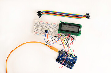 electronic circuit of their arduino board and LSD display