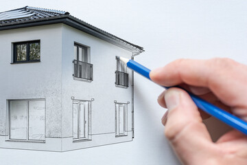 Planung des eigenen Traumhauses als Mix zwischen Foto und Skizze